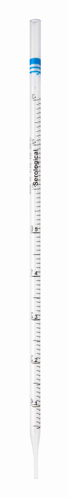 Pipette Serological, 5ml Capacity by 0.1ml, Plastic, Sterile, Color Coded. Pack