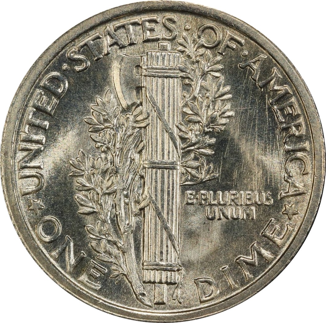 1917 MS65FB Mercury Dime PCGS 49840424