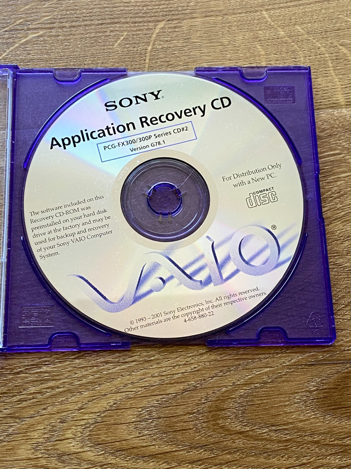 Sony Application Recovery CD PCG-FX300/300P Series CD#2