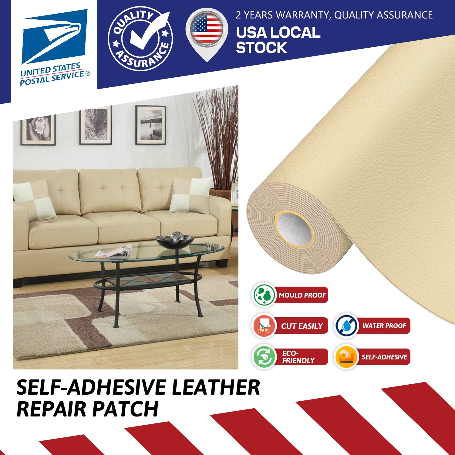 NEW Self Adhesive Leather Vinyl Faux Repair Fabric Patch for Car seat Sofas Kit
