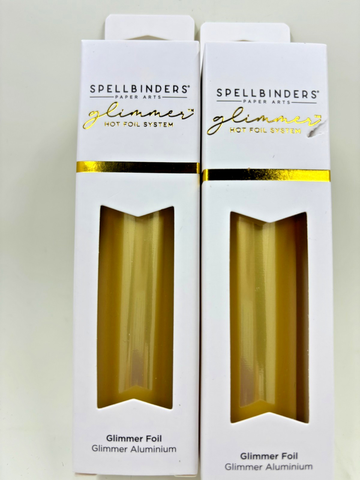 SPELLBINDERS GLIMMER HOT FOIL- 2 rolls of  MATTE GOLD (GLF-002)   15 FT ROLL