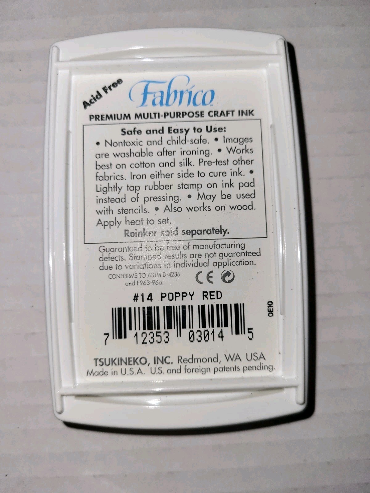 Fabrico Craft Ink Multipurpose Water Based Pad 2 Sealed 2 Used