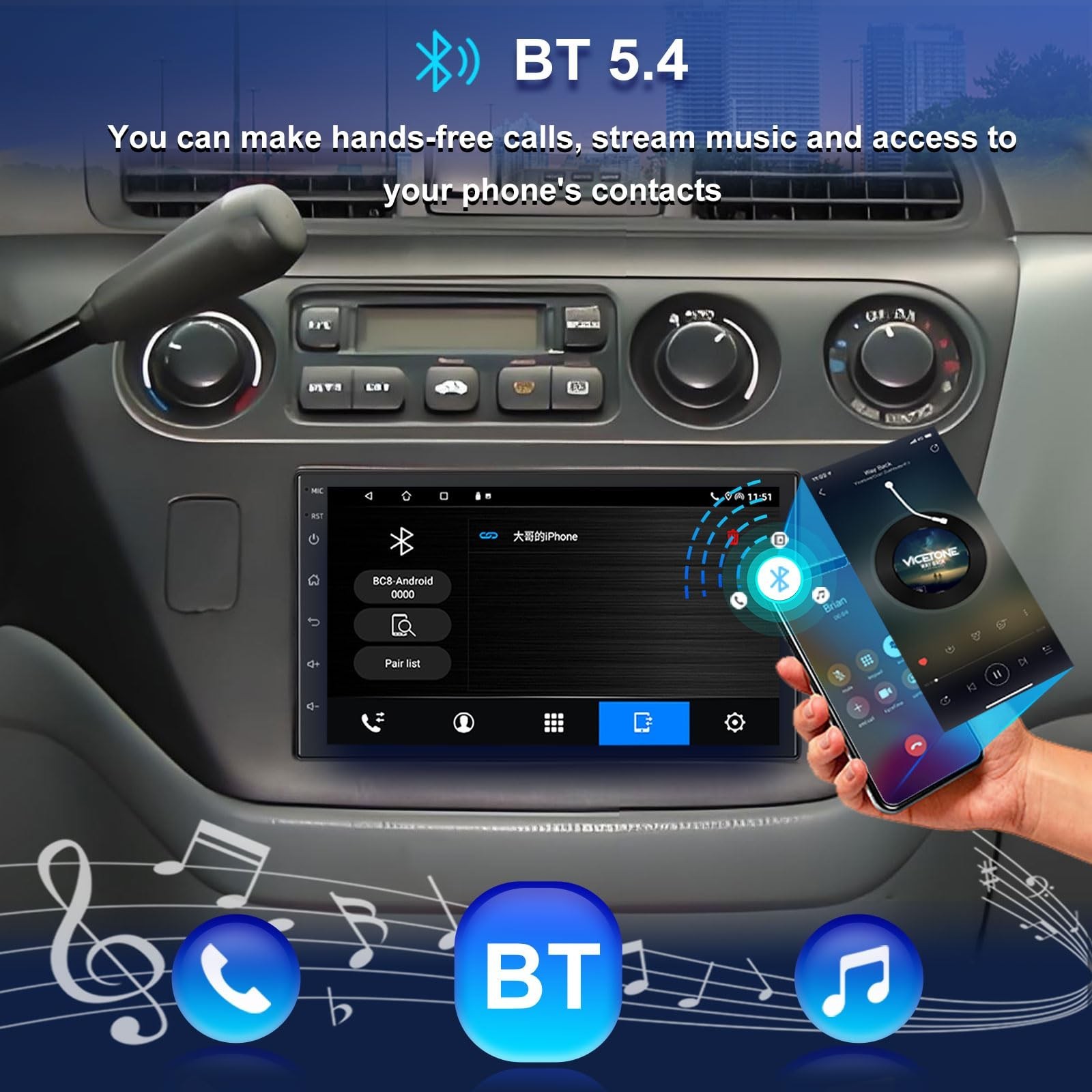 4+64G Car Radio for Honda Odyssey 1995-2004 with Carplay & Android Auto, 7 In...