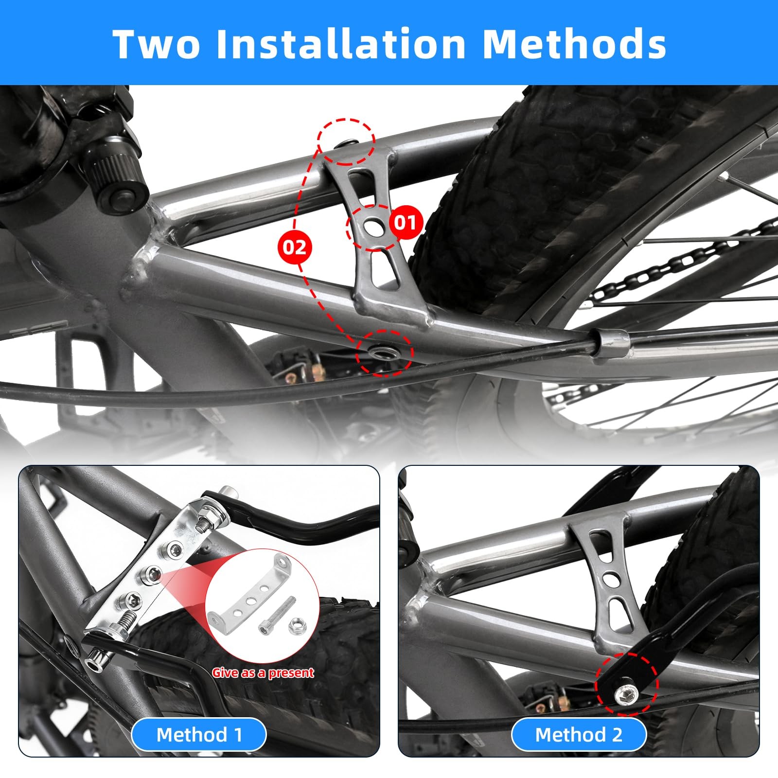 2025 Upgraded Generies Biking Universal Adjustable Bike Rear Rack, Bike Carri...