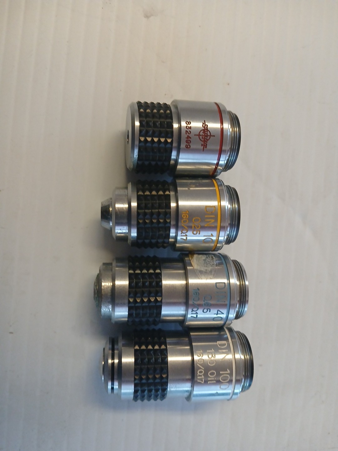 Lot of 4 Swift Microscope  Objective Lenses