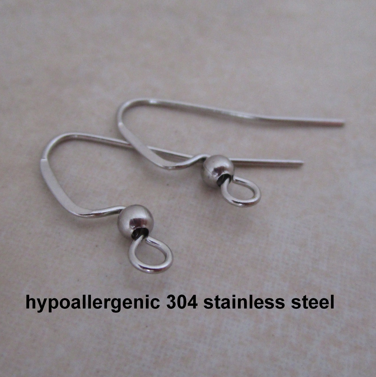 24 stainless steel angular flat earring hooks 304 hypoallergenic 22 gauge