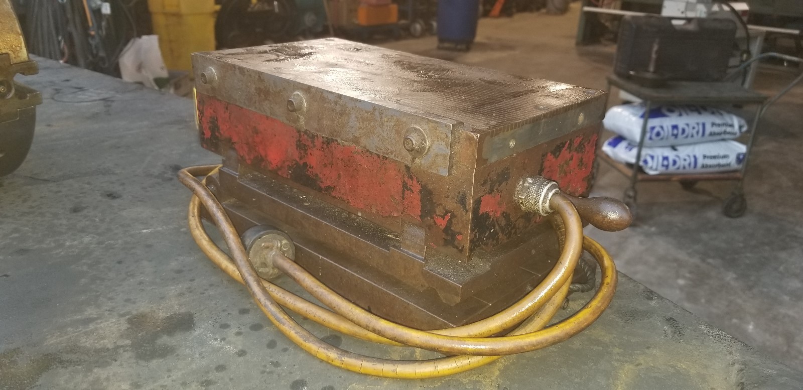 6'' x 12'' Magnetic Chuck w/o Controller, Mounted on Tilting Frame, 110v 1ph