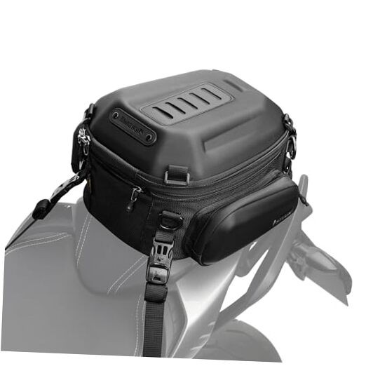 Motorcycle Tail Bag Expandable Hard Shell Motorcycle Travel 12L-18L Matt Black