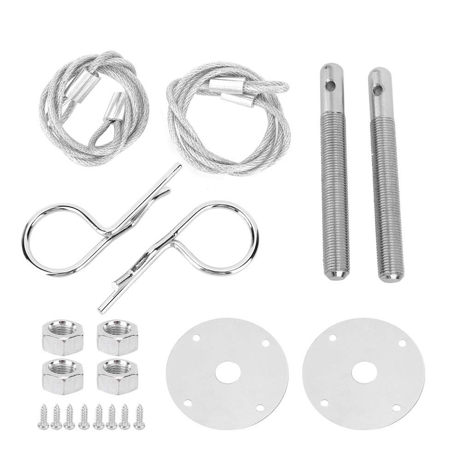 Hood Pins Bonnet Lock Kit, Stainless Steel Key-Locking Latches | Heavy-duty h...