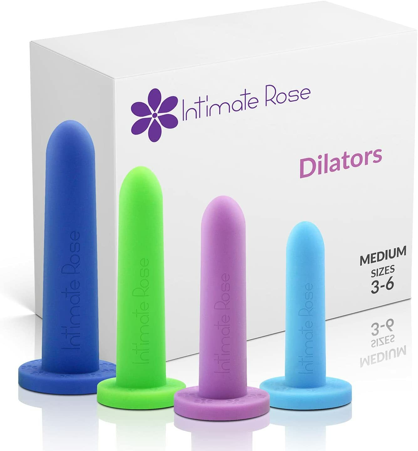 Silicone Dilators for Women & Men, Medium 4-Pack Sizes 3-6 Dilator Intimate Rose