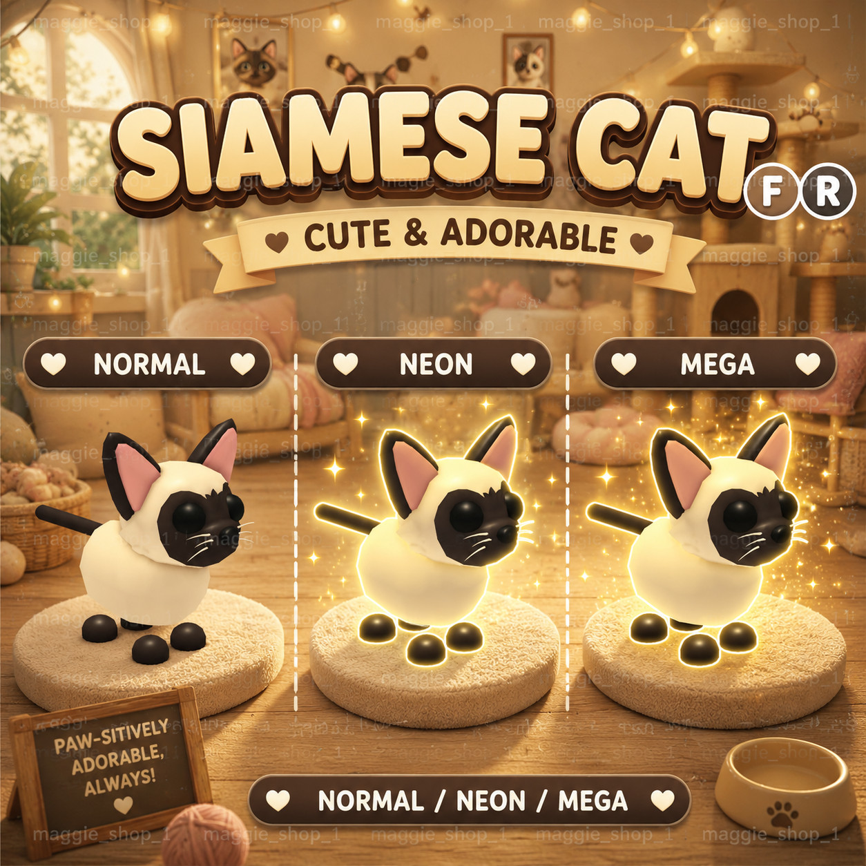 Siamese FR Normal/Neon /Mega ✨ Adopt From Me Today ✨ Top Picks