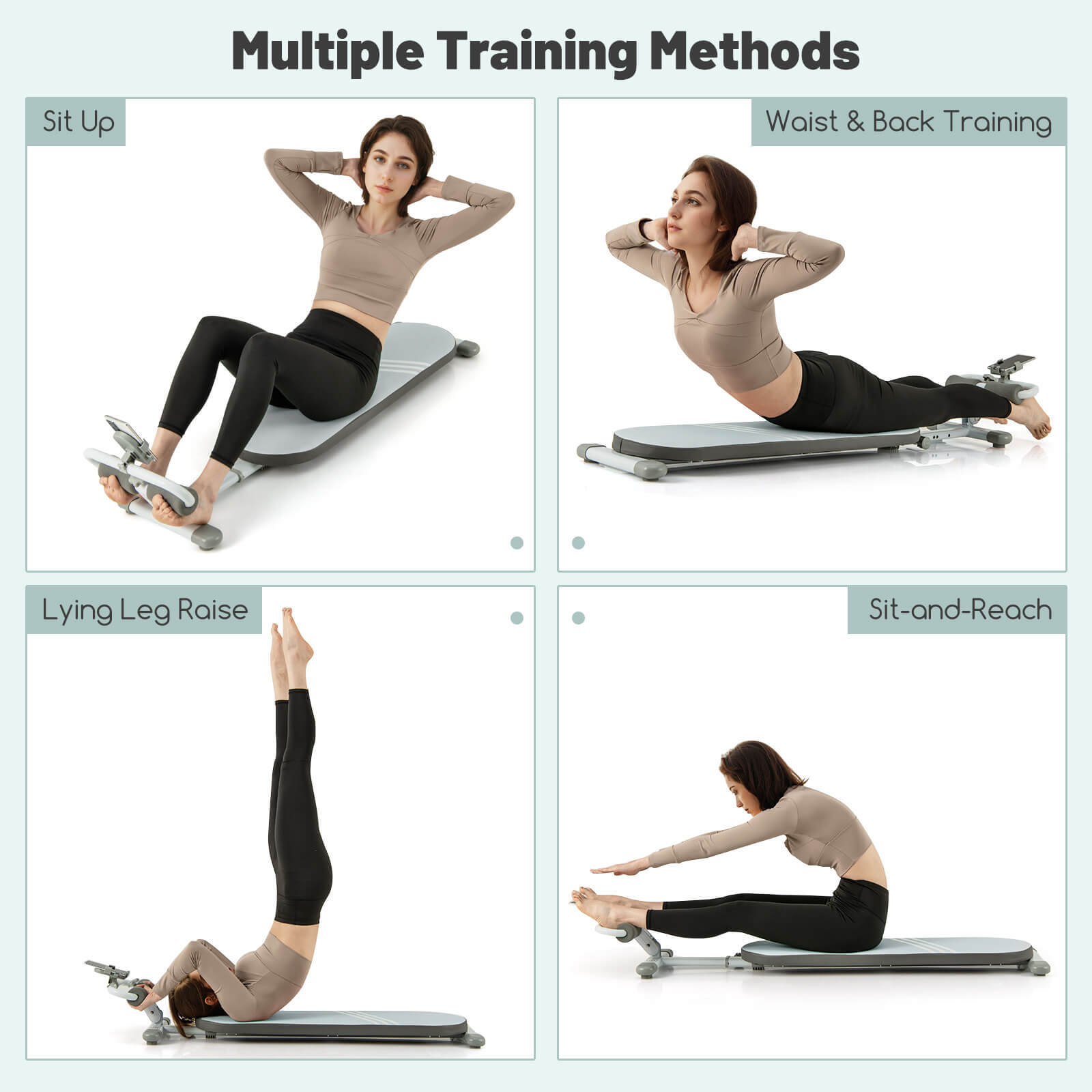 Multifunctional Sit Up Bench w/Adjustable Length & 3 Gear Adjustable Angles