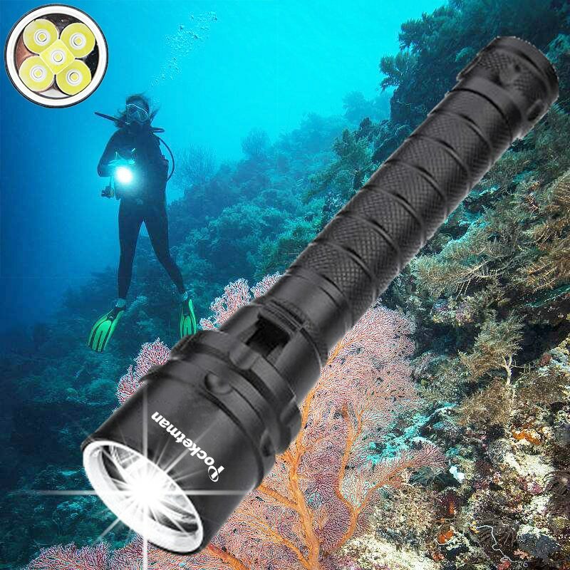 290000lm 5* LED Diving Flashlight Torch Scuba UnderWater Lantern Light