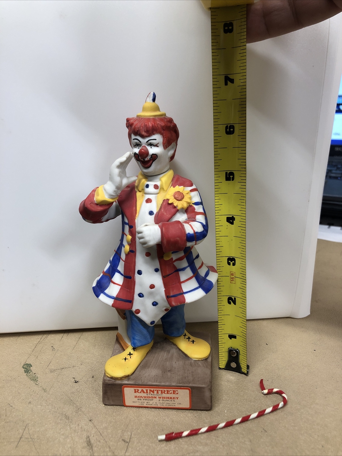 Raintree Straight Bourbon Whiskey bottle Clown #5 from 1977 (empty)