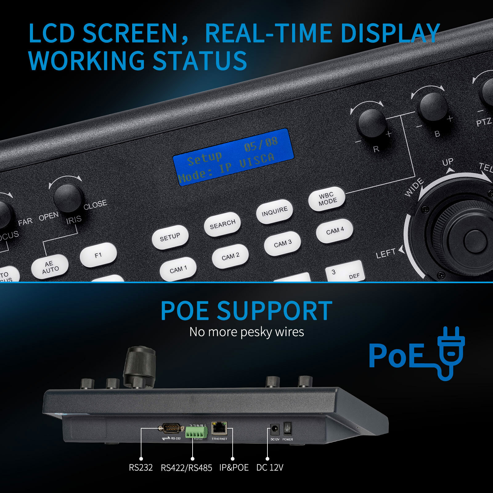 DHL FEELWORLD KBC10 PTZ Camera Controller Multiple Control and Network Protocol