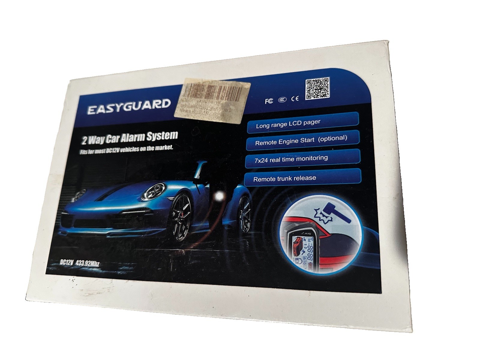 EASYGUARD EC002-N 2-Way Car Alarm w/ 2 Remotes, 2-Way Paging, Trunk Release