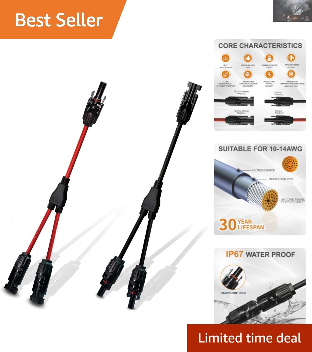 Reliable Y Branch Solar Connectors for Multiple Panel Wiring, Durable & Secure