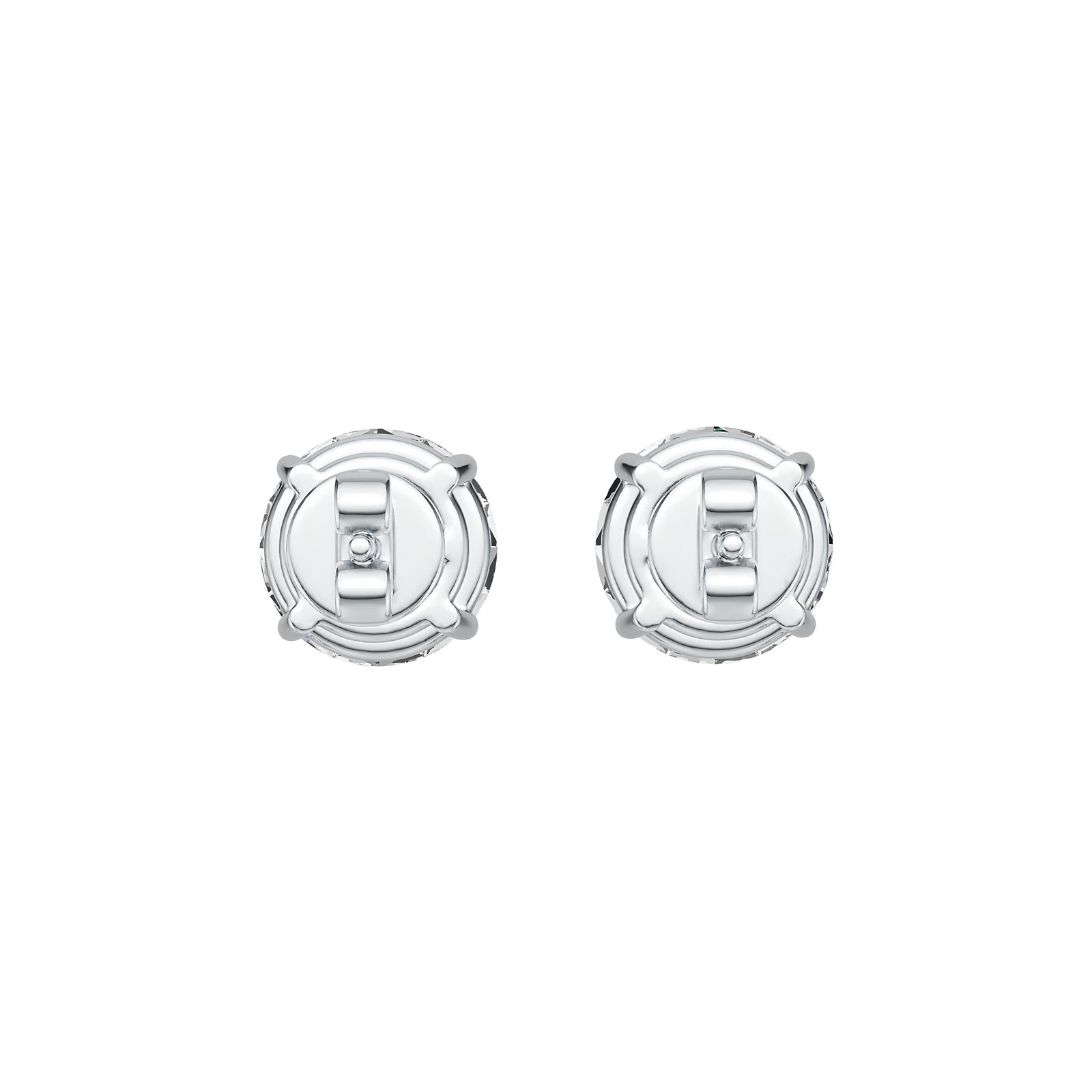 Sterling Silver Semi Mount Earrings Setting Round RD 7.5mm Stud