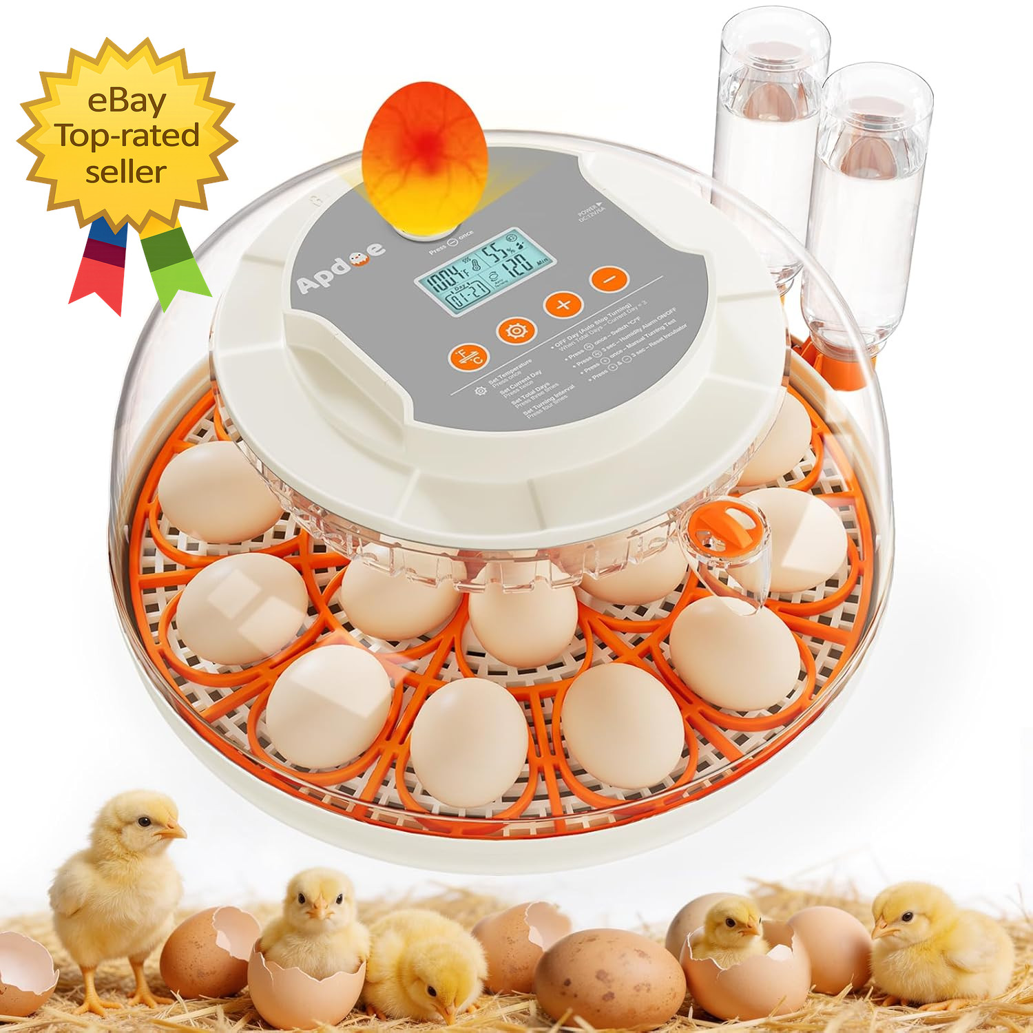 Egg Incubator 18 Capacity Automatic Turning Temperature HumidityControlHatchTool