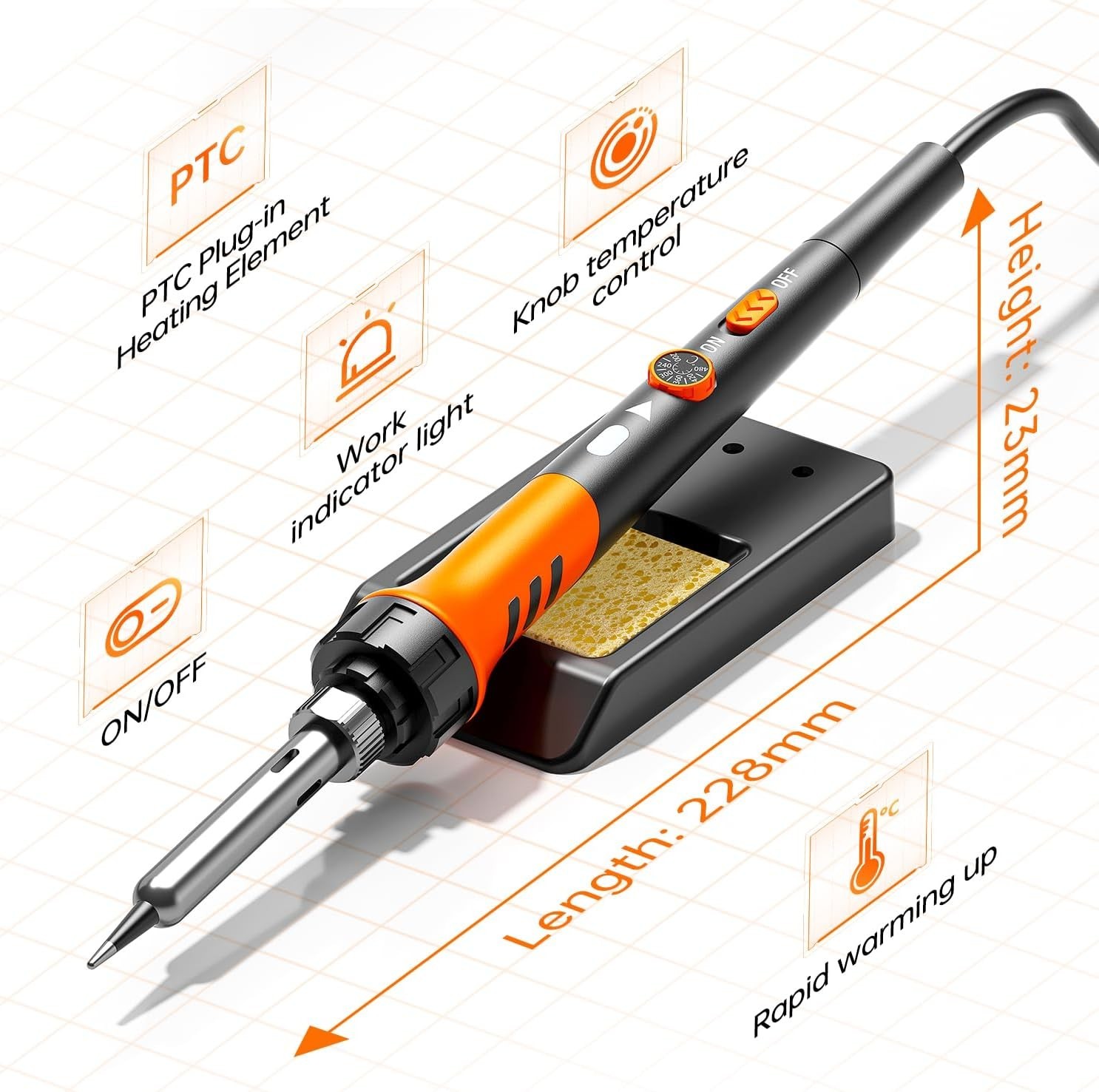 High Efficiency 60W Soldering Iron Kit with Ergonomic Design for Precision Work