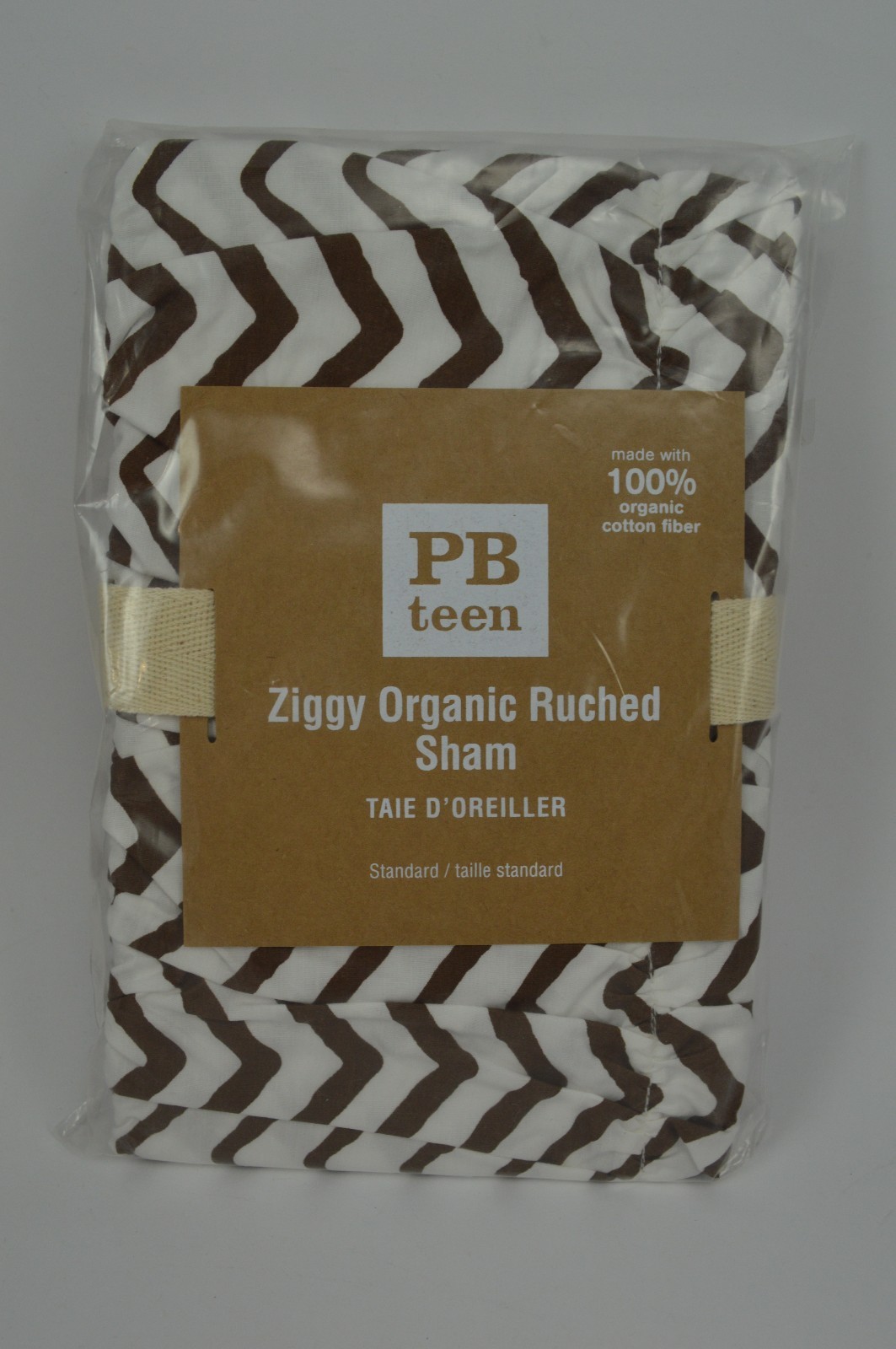 Pottery Barn Teen Kids Ziggy Organic Ruched Sham Standard coffee #G365