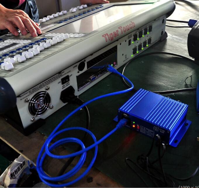 DMX512 4 Way ArtNet Ethernet Converter 3PIN Controller Stage Moving Head Light