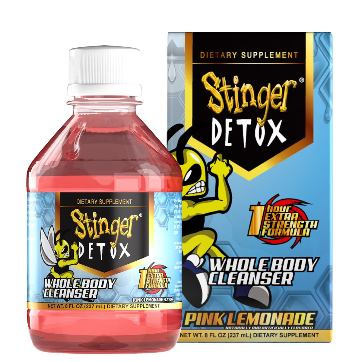 Stinger Detox Whole Body Cleanser 1 Hour Extra Strength PINK LEMONADE 8 OZ