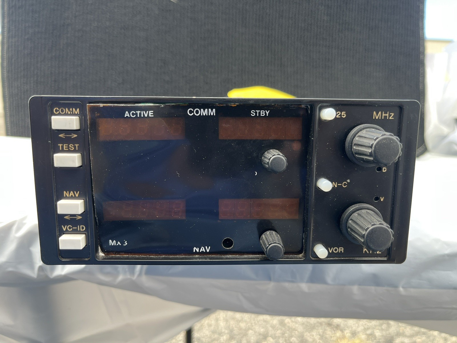 TKM MX 300 Nav Com Radio with tray and yellow tag, 14V