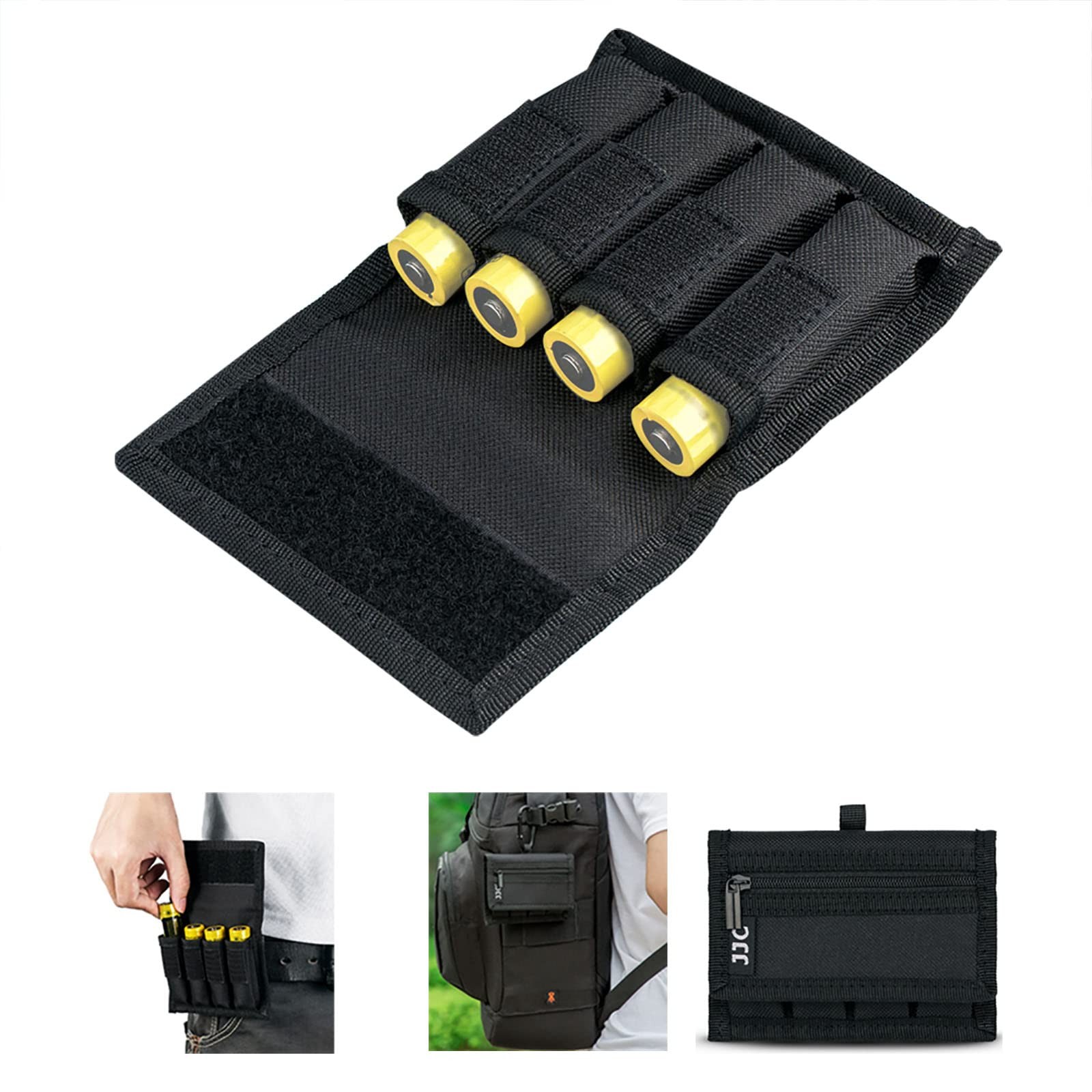 Battery Pouch Case for 4 x 18650, 20700 or 21700 Battery, Belt Holster for 18...