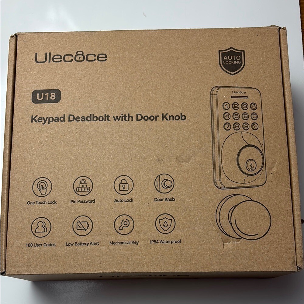 Ulecoce U18R-B keypad Deadbolt with Door Knob