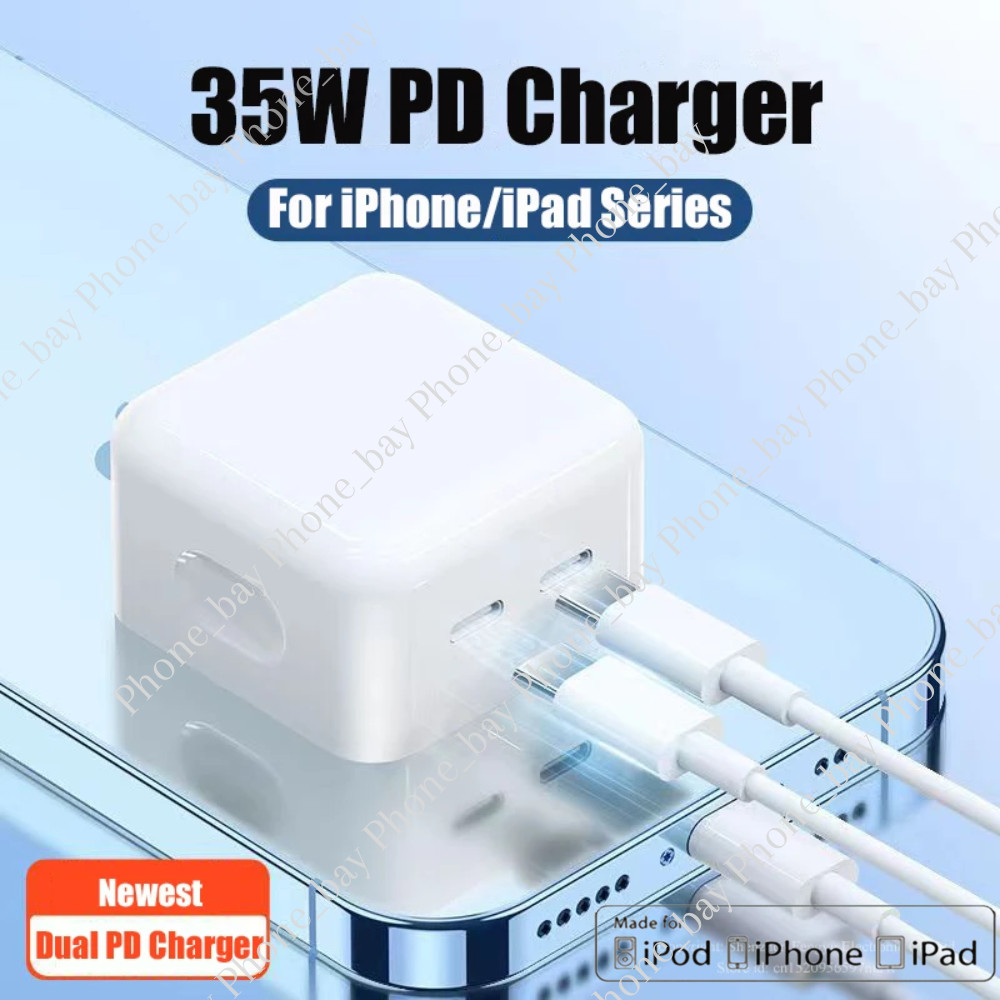 35W USB-C Dual Port Fast Charger Cube PD Adapter For iPhone 14/13/12/11 Pro iPad