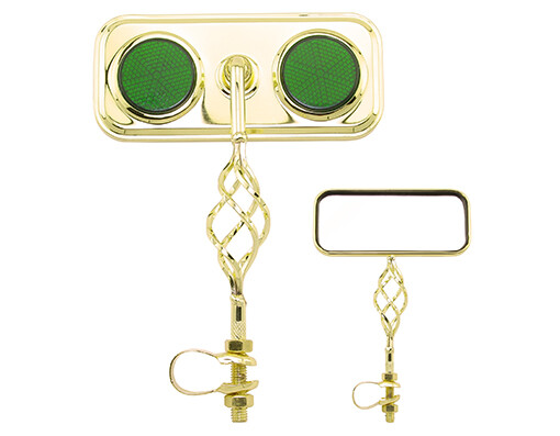 ONE Bike Rectangle Cage Mirror Gold Green Reflectors. Bike parts,Bicycle parts.