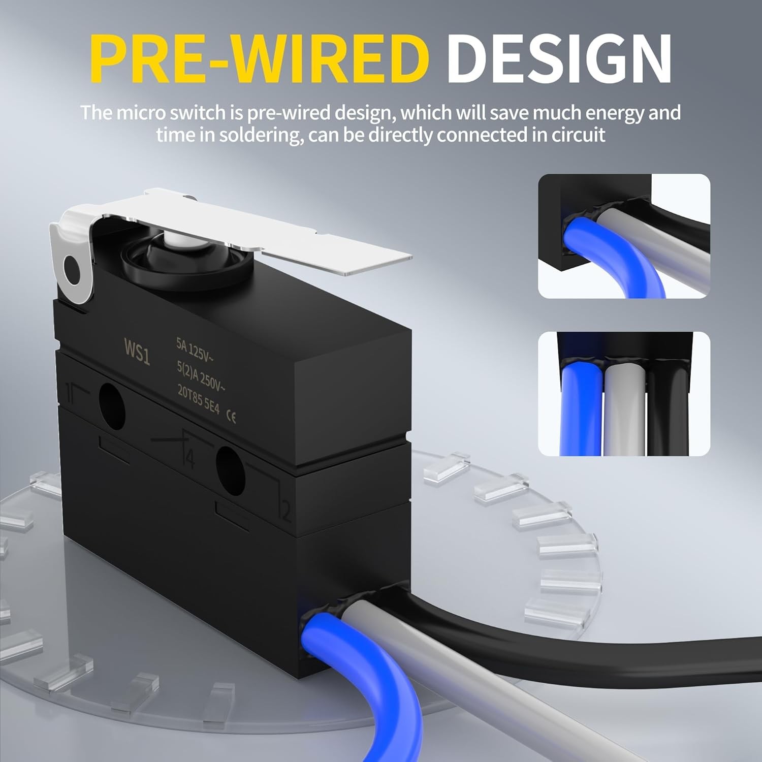 Joinfworld Waterproof Micro Limit Switch with Hinge Lever 6A 12V DC Lever...