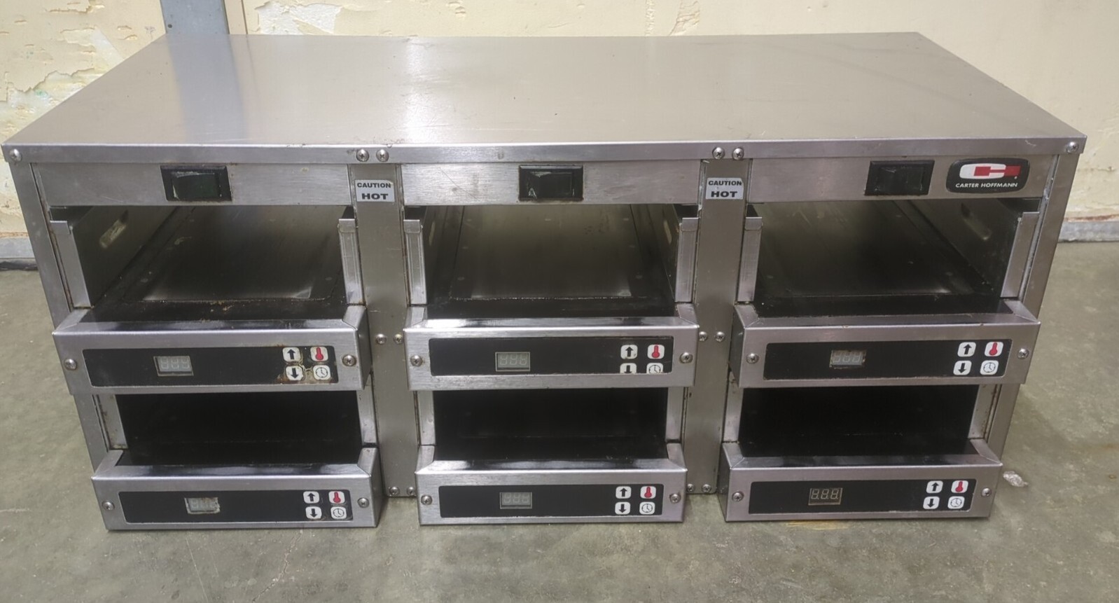 Carter Hoffman MC3W2H 6 Bay Tray Freestanding Warming Unit READ DESCRIPTION