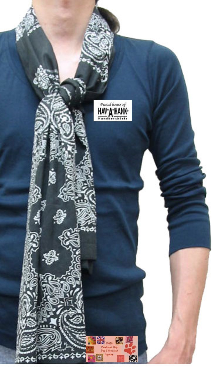 USA MADE HAVAHANK 66"(168cm)x22"(55cm)*PAISLEY BANDANA SCARVE WRAP NECK SCARF