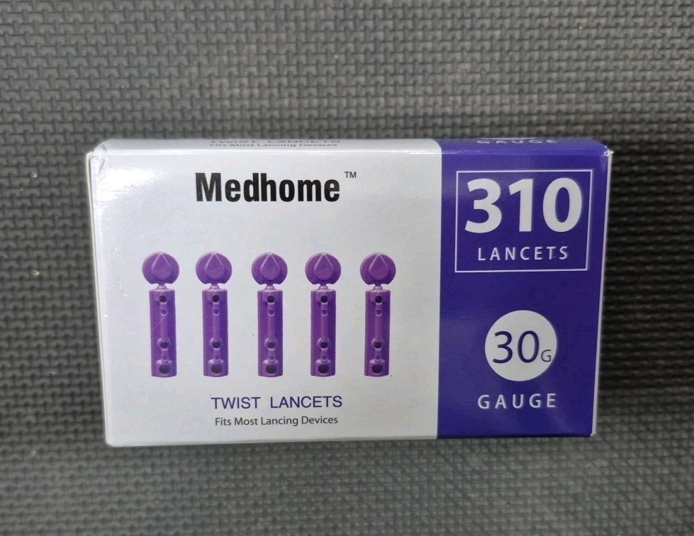 Medhome Blood Lancets, Single use, 30 Gauge Twist top Lancets (A369-A372)
