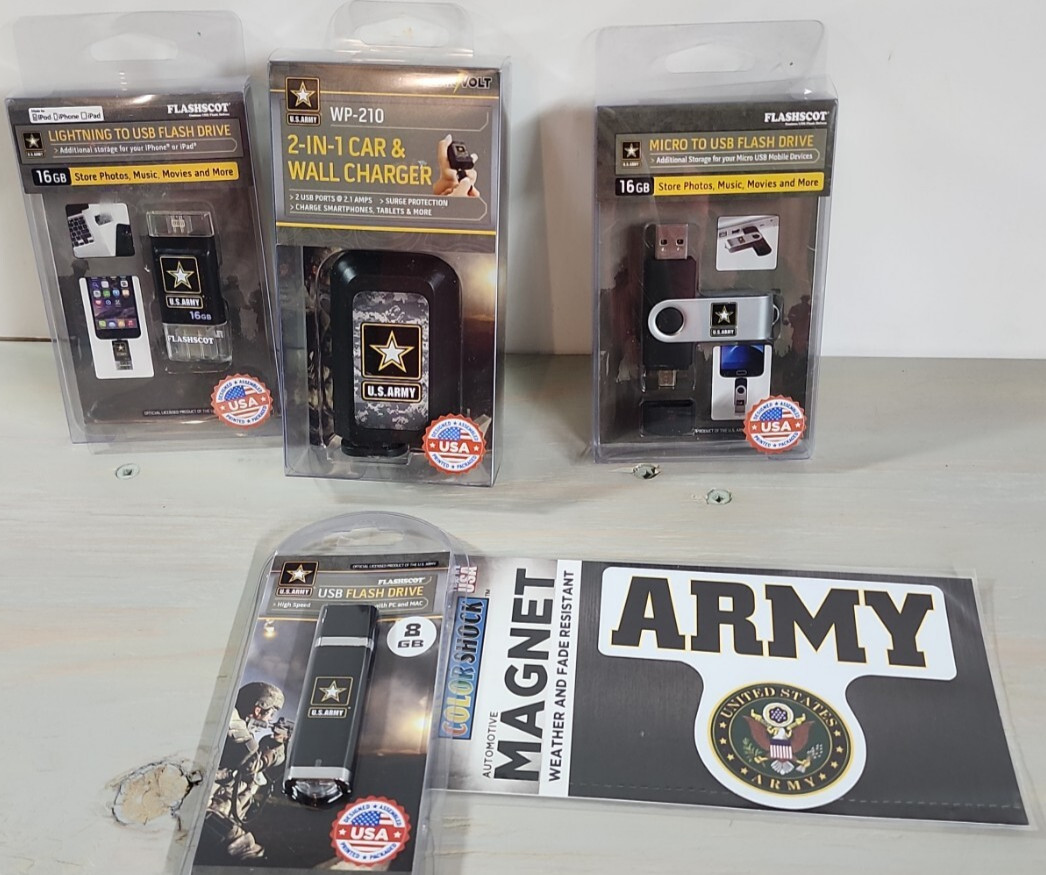 US Army GI tech care package Flash Thumb drive magnet & charge Father's day gift