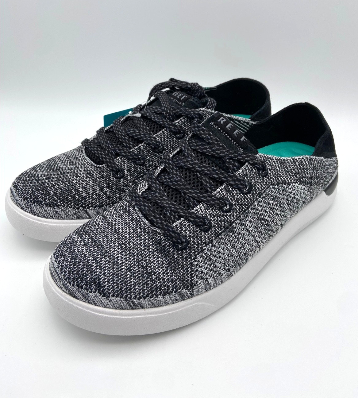 REEF Mens Swellsole Neptune Sneakers Charcoal Gray Lightweight Breathable Casual