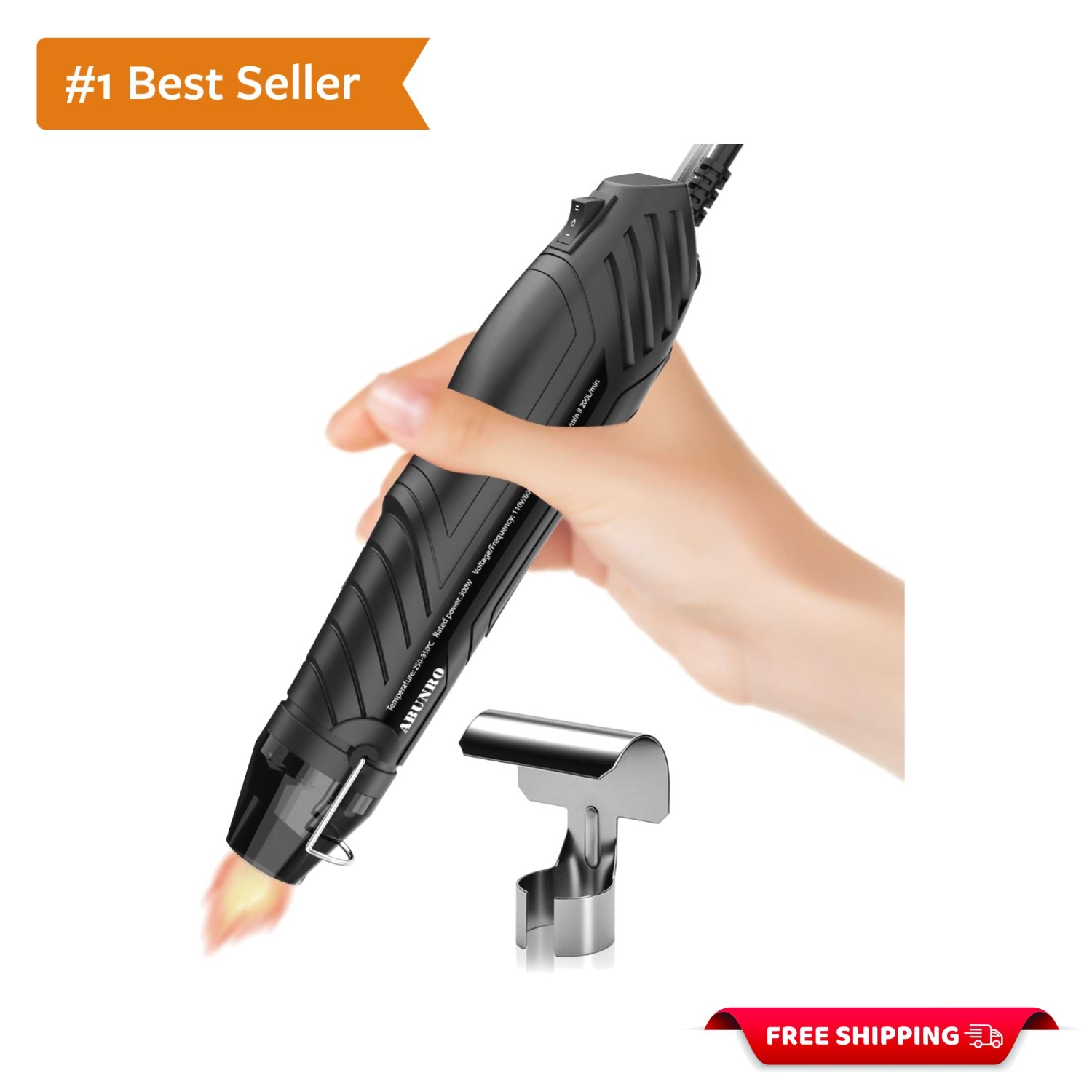 Ergonomic Mini Heat Gun with Overload Protection - 2 Temp Settings for Precision