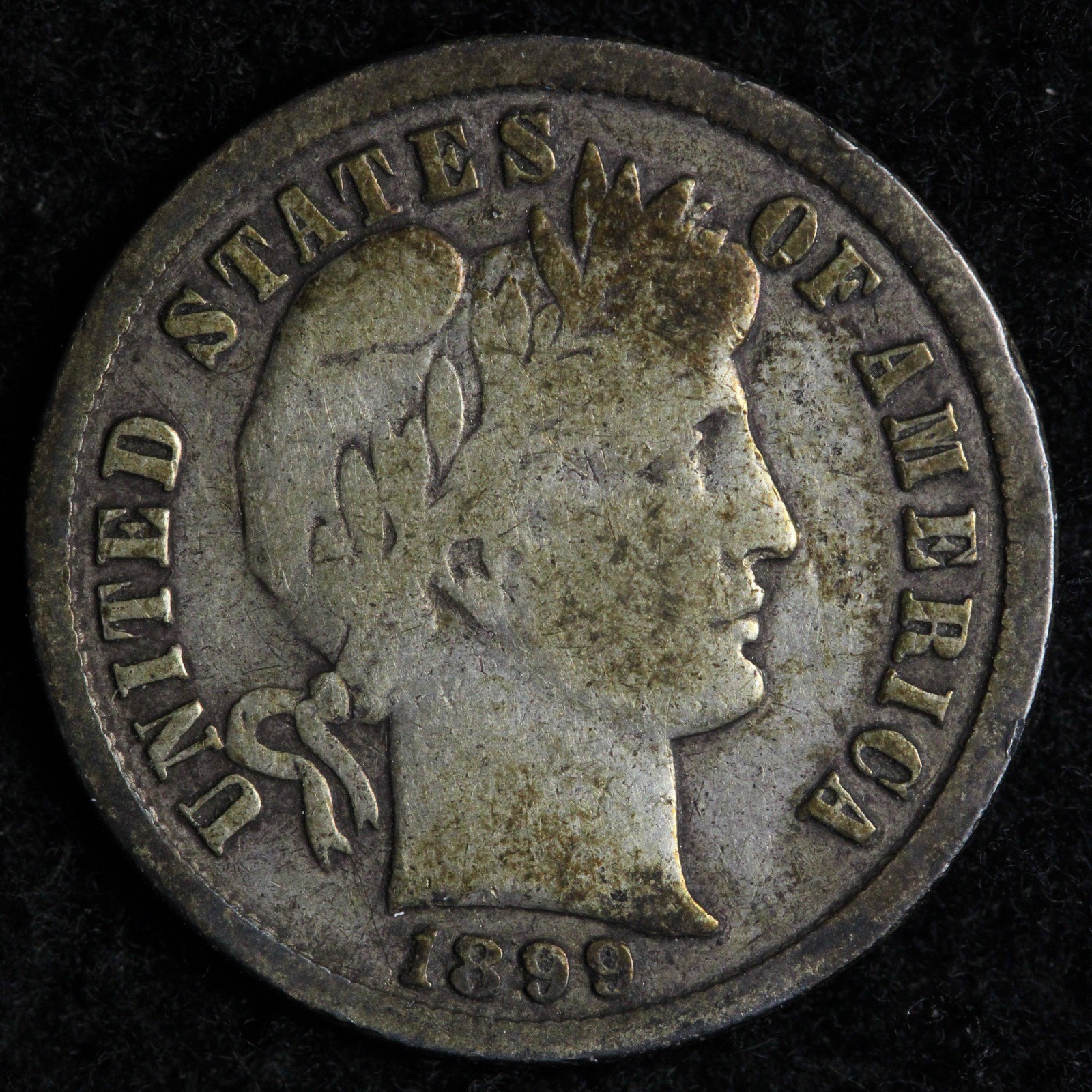 1899-S Barber Silver Dime FINE E244 DKCK