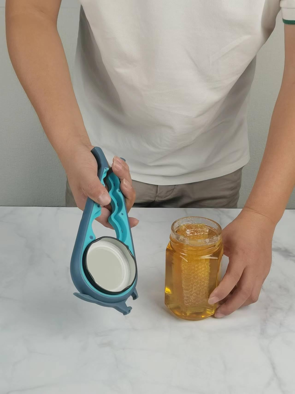 Otstar Jar Opener Bottle and Can for Universal, Blue Grey