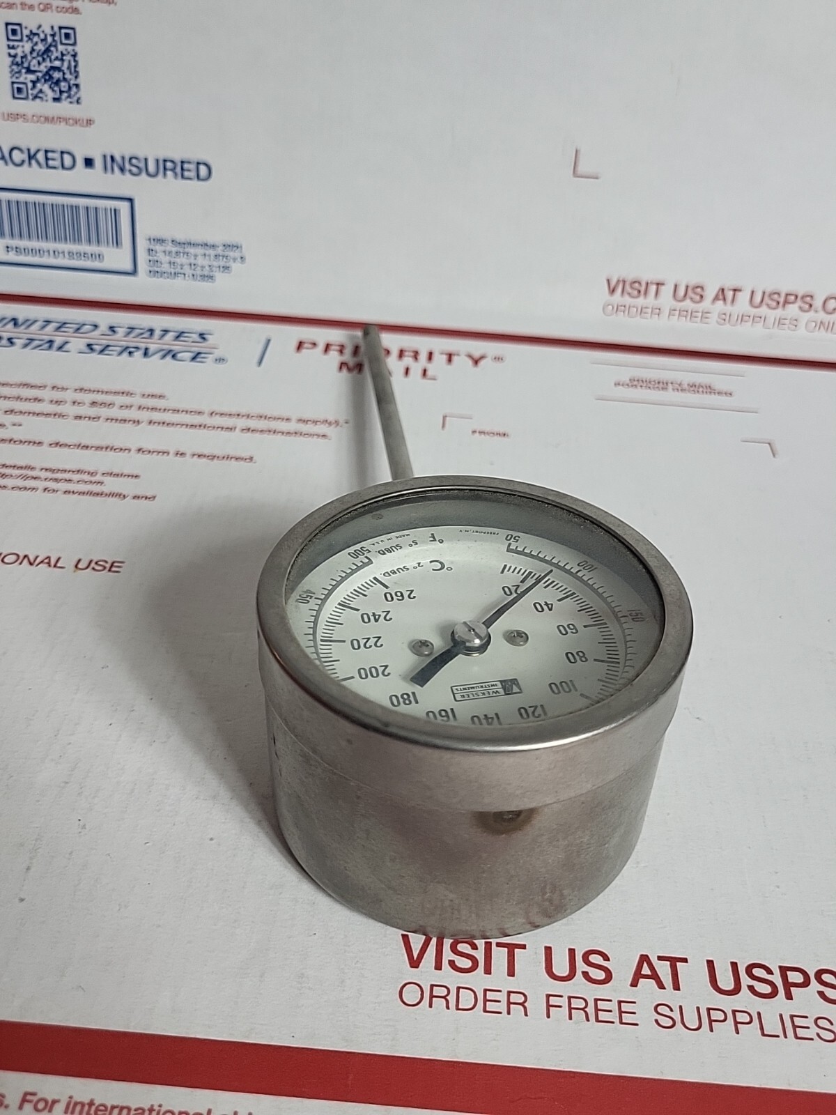 Vintage Weksler Instruments Thermometer Temperature Gauge Probe