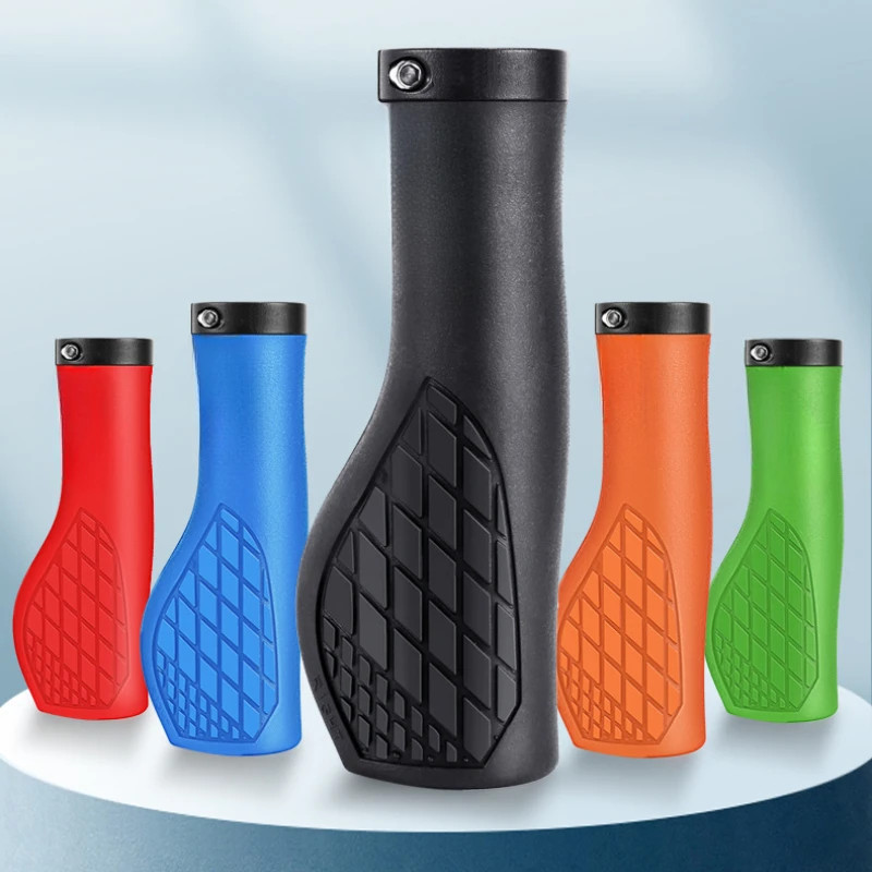 1 Pair Handlebar Grips Anti Slip Rubber Road Mountain Bike Lockable Grips