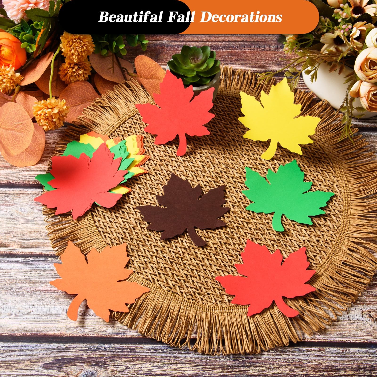 360 Pieces Maple Leaves Cutouts Fall Leaf Paper Cut Outs