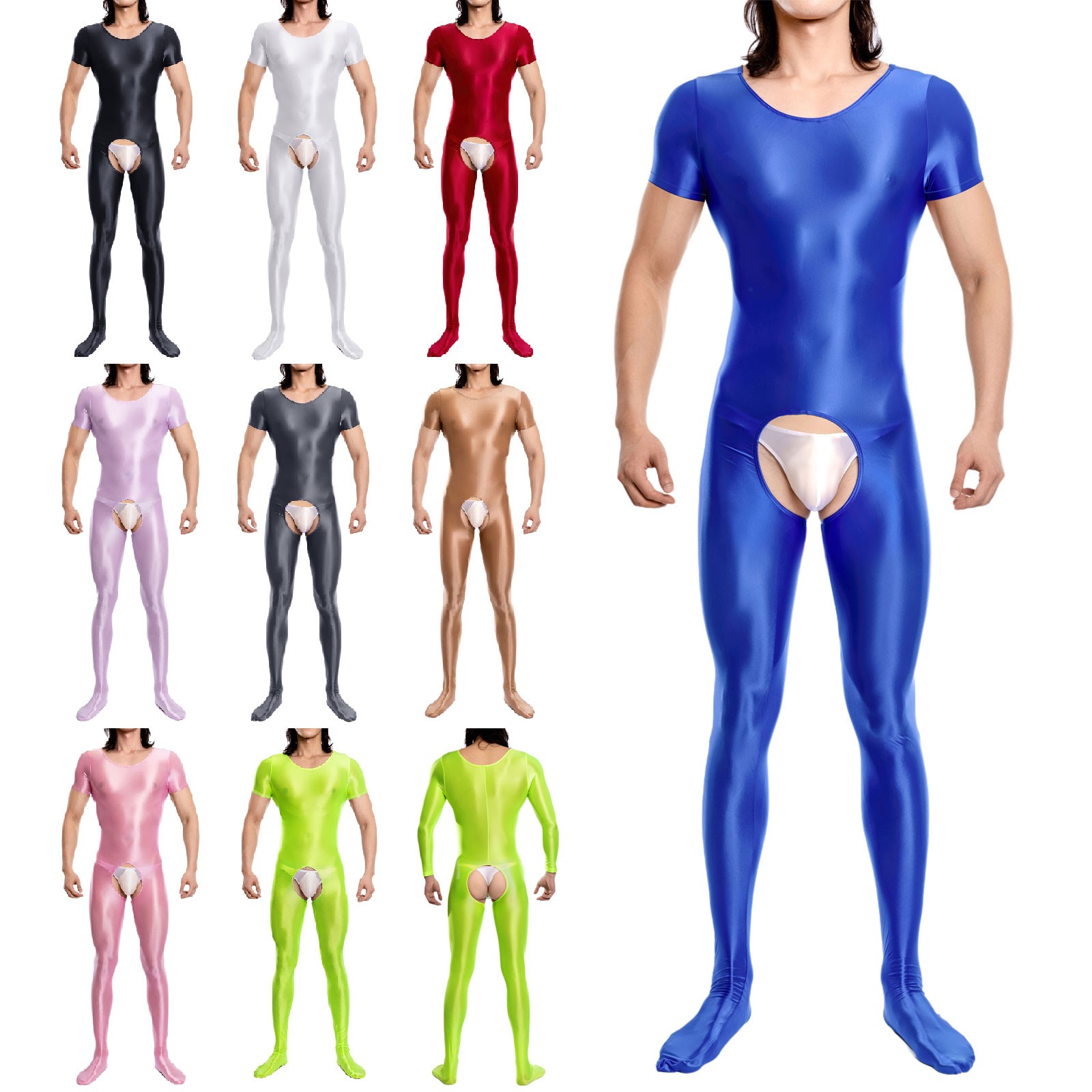 Mens Jumpsuit Yoga One-Piece Sexy Lingerie Sleepwear Bodysuit Fitness Clubwear
