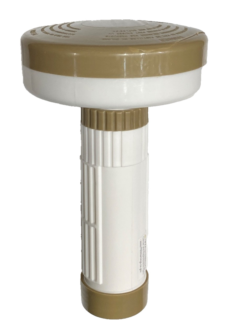 Floating Spa Hot Tub Tablet Dispenser Chemical Floater, Beige/White for 1” Tabs
