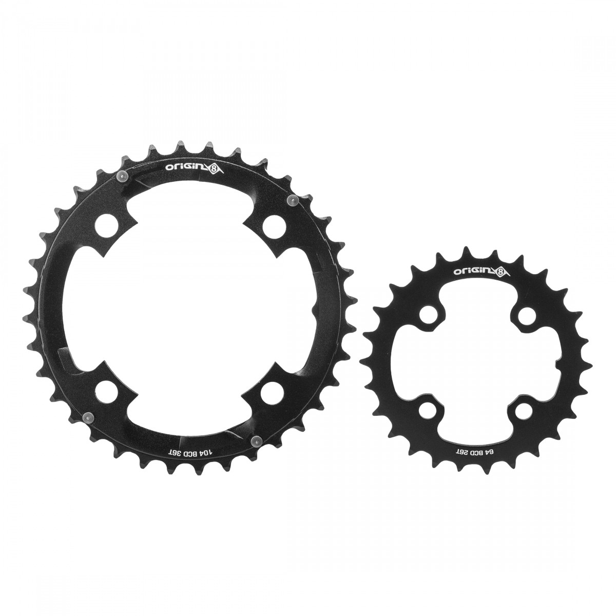 Origin8 Thruster 26/36T Aluminum 10/11-Speed Chainring Set for MTB & Fat Bikes