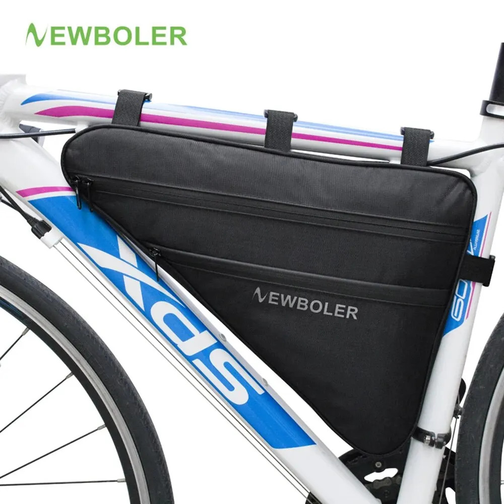 NEWBOLER Large Bicycle Triangle Bag Bike Frame Front Tube Bag Waterproof Cycling