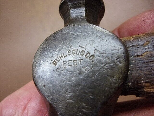 Antique BUHL SONS CO. Ball Peen Hammer just 11 Oz. w/Stout Handle Ultra Rare!