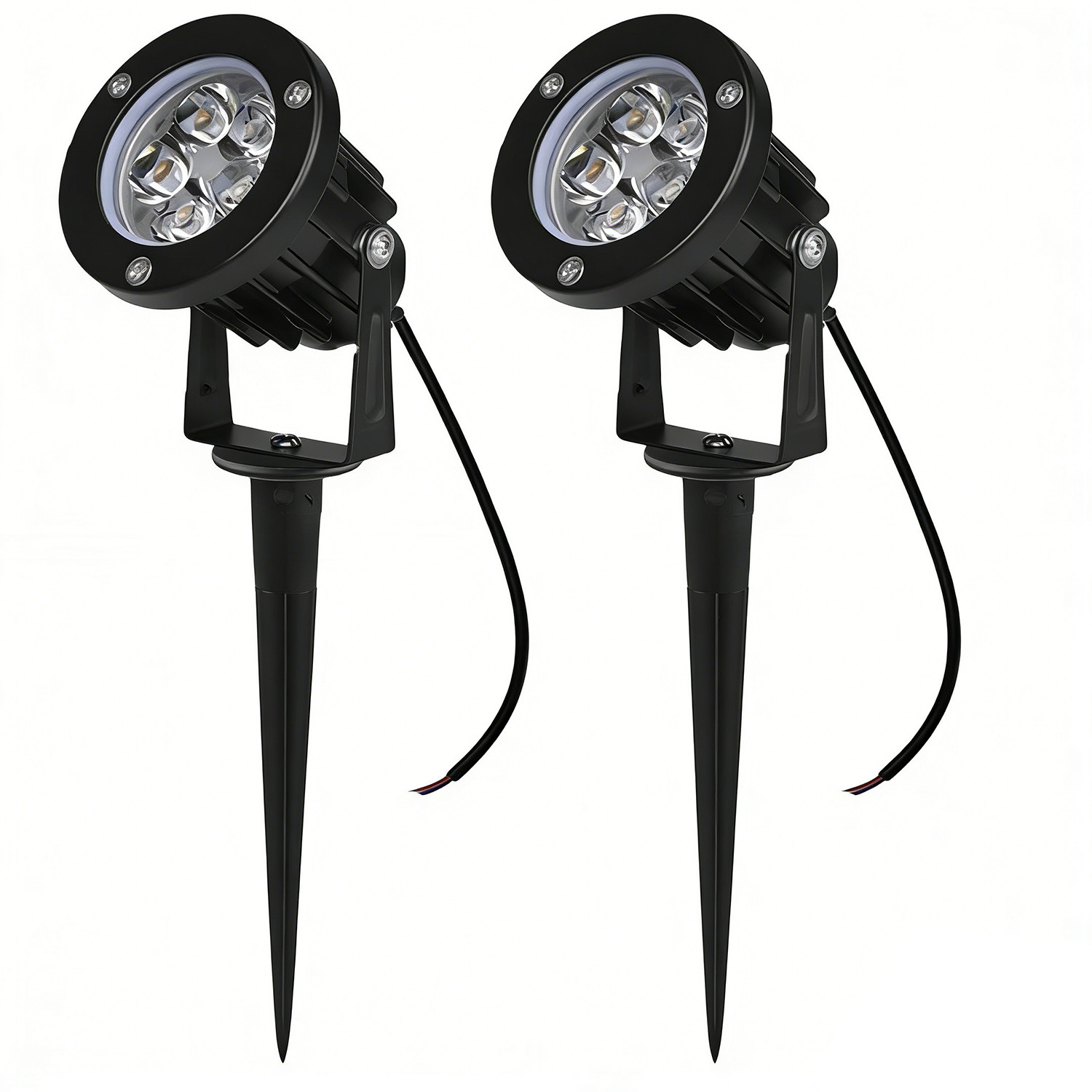 2 Pack 10W LED Landscape Lights 1200LM Yard Spotlight IP65 Warm White 12V/24V